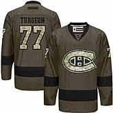 Glued Montreal Canadiens #77 Pierre Turgeon Green Salute to Service NHL Jersey,baseball caps,new era cap wholesale,wholesale hats